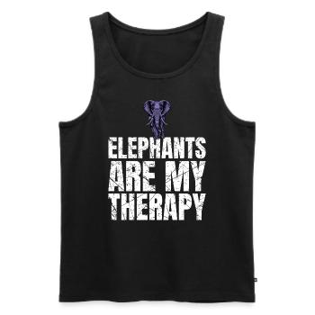 Les éléphants sont mon ami animal éléphant de thérapie - Débardeur bio Premium Homme - noir - Devant - Michal (187cm)