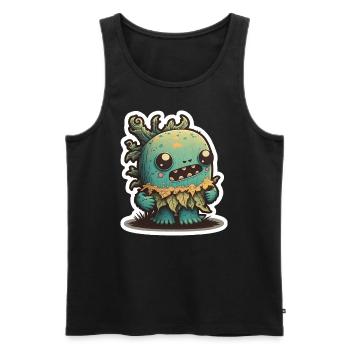 Halloween Cactus Monster - Men's Premium Organic Tank Top - black - Front - AI Model Male 178 light (178cm)