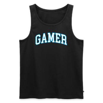 GAMER - Men's Premium Organic Tank Top - black - Front - AI Model Male 178 light (178cm)