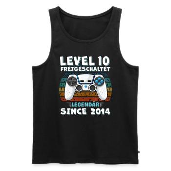 10 Geburtstag - Männer Premium Bio Tank Top - Schwarz - Vorne - Michal (187cm)