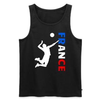 france volleyball suporteurs,france volleyball des - Débardeur bio Premium Homme - noir - Devant - Michal (187cm)
