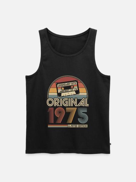 1975 Vintage Jahrgang Geburtstag Retro Geschenk - Herre Premium økologisk tanktop - sort