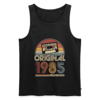 1985 Vintage Jahrgang Geburtstag Retro Geschenk - Männer Premium Bio Tank Top - Schwarz - Vorne - Michal (187cm)