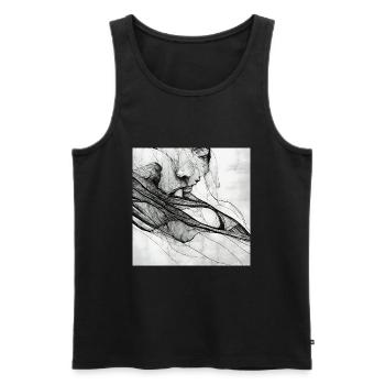 Ein Strich Kunst - Männer Premium Bio Tank Top - Schwarz - Vorne - AI Model Male 178 light (178cm)