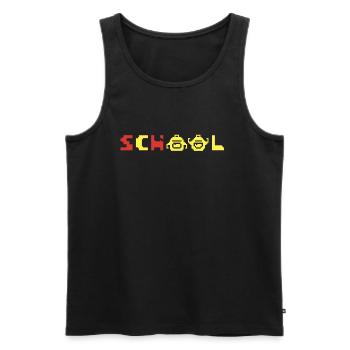 SCHULE ist cool - Männer Premium Bio Tank Top - Schwarz - Vorne - AI Model Male 178 light (178cm)