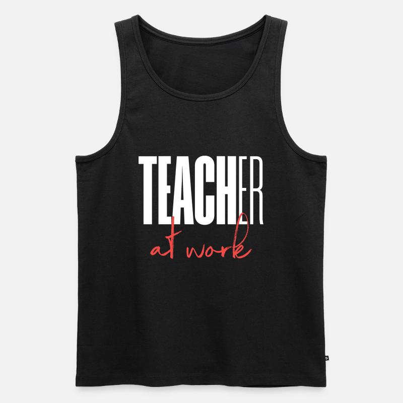 Teacher at work - Männer Premium Bio Tank Top - Schwarz