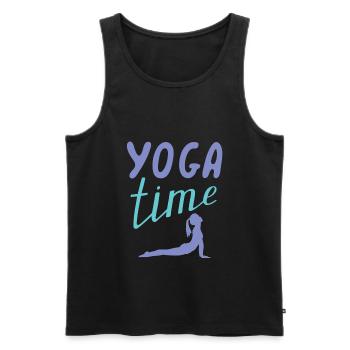 Yoga Time - Men's Premium Organic Tank Top - black - Front - AI Model Male 178 light (178cm)