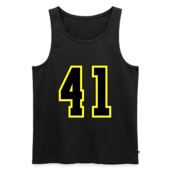 Maillot à 41 numéros - Débardeur bio Premium Homme - noir - Devant - Michal (187cm)