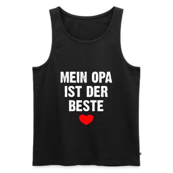 Mein Opa Ist Der Beste - Männer Premium Bio Tank Top - Schwarz - Vorne - Michal (187cm)