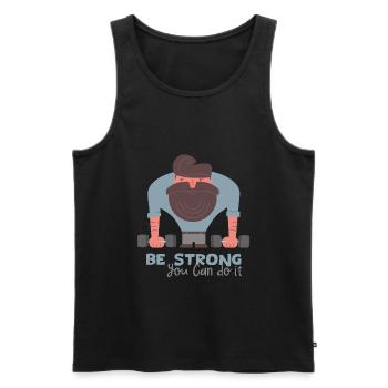 be strong - you can do it: Bodybuilder Training - Männer Premium Bio Tank Top - Schwarz - Vorne - AI Model Male 178 light (178cm)