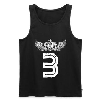 3 Zahl Krone - Männer Premium Bio Tank Top - Schwarz - Vorne - Michal (187cm)