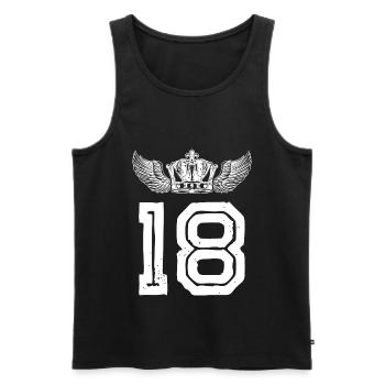 18 Zahl Krone - Männer Premium Bio Tank Top - Schwarz - Vorne - Michal (187cm)