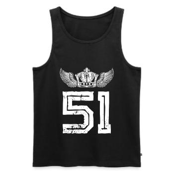 51 Zahl Krone - Männer Premium Bio Tank Top - Schwarz - Vorne - Michal (187cm)