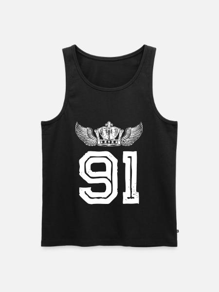 91 Number crown - Men's Premium Organic Tank Top - black