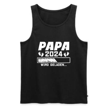 Papa 2024 Futur papa Chargement 2024 - Débardeur bio Premium Homme - noir - Devant - Michal (187cm)