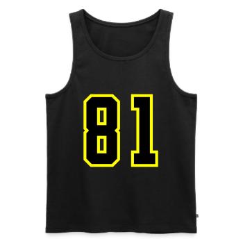 81 Zahl Trikot - Männer Premium Bio Tank Top - Schwarz - Vorne - Michal (187cm)