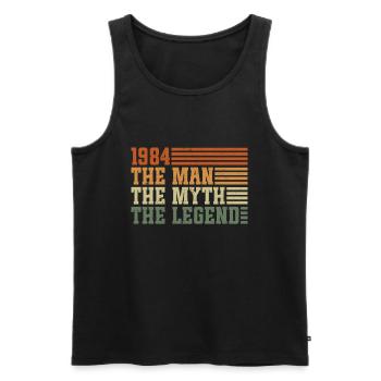 1984 Vintage homme mythe légende anniversaire - Débardeur bio Premium Homme - noir - Devant - Michal (187cm)