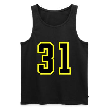 31 Zahl Trikot - Männer Premium Bio Tank Top - Schwarz - Vorne - Michal (187cm)
