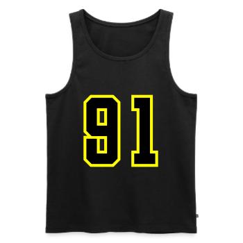 91 Number Jersey - Men's Premium Organic Tank Top - black - Front - Michal (187cm)