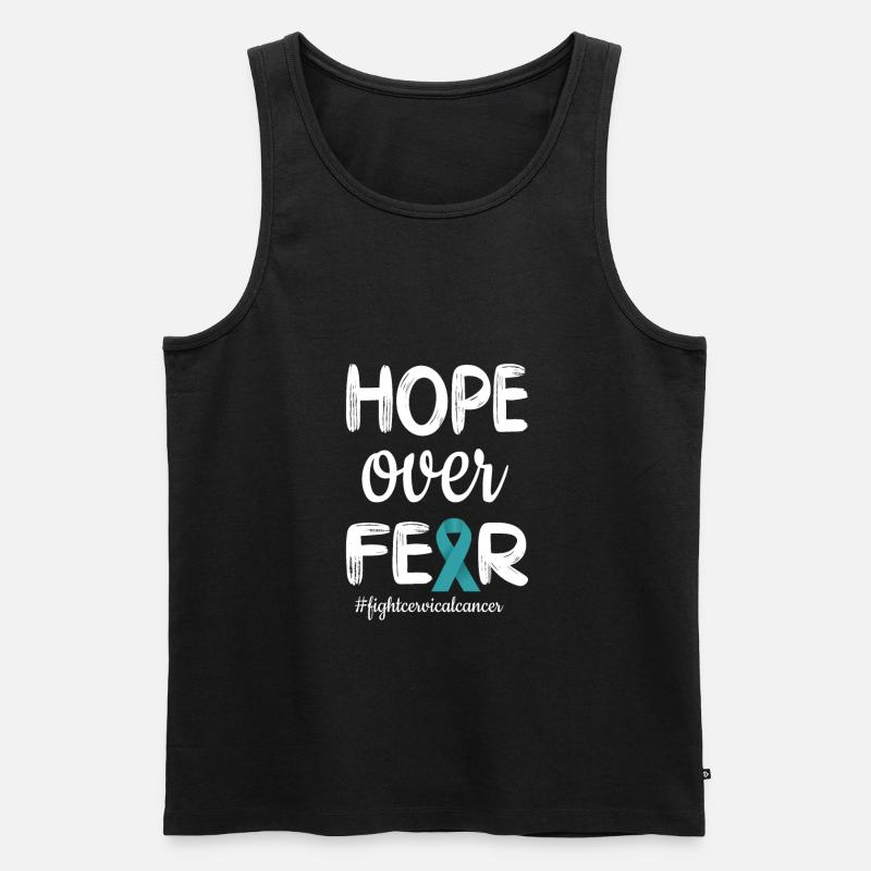 Gebärmutterhalskrebs Kämpferin Krebs Bewusstsein - Männer Premium Bio Tank Top - Schwarz