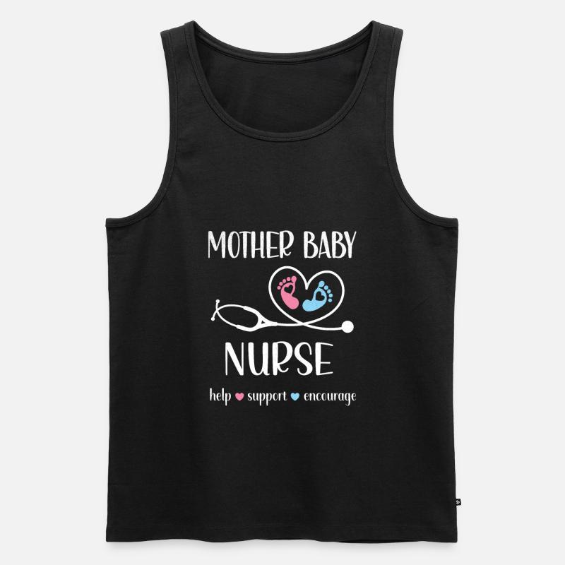 Mutter-Kind Krankenschwester Postportale Hebamme - Männer Premium Bio Tank Top - Schwarz