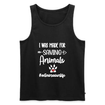 Veterinarian Veterinarian Veterinarian Veterinarian Physician - Men's Premium Organic Tank Top - black - Front - AI Model Male 178 light (178cm)