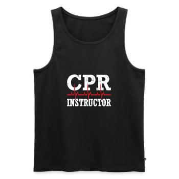Cardiopulmonary resuscitation Heart pressure massage CPR - Men's Premium Organic Tank Top - black - Front - AI Model Male 178 light (178cm)
