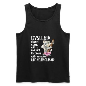 Dyslexie dyslexie dyslexie Dyslexie Dyslexie Dyseigne - Débardeur bio Premium Homme - noir - Devant - AI Model Male 178 light (178cm)