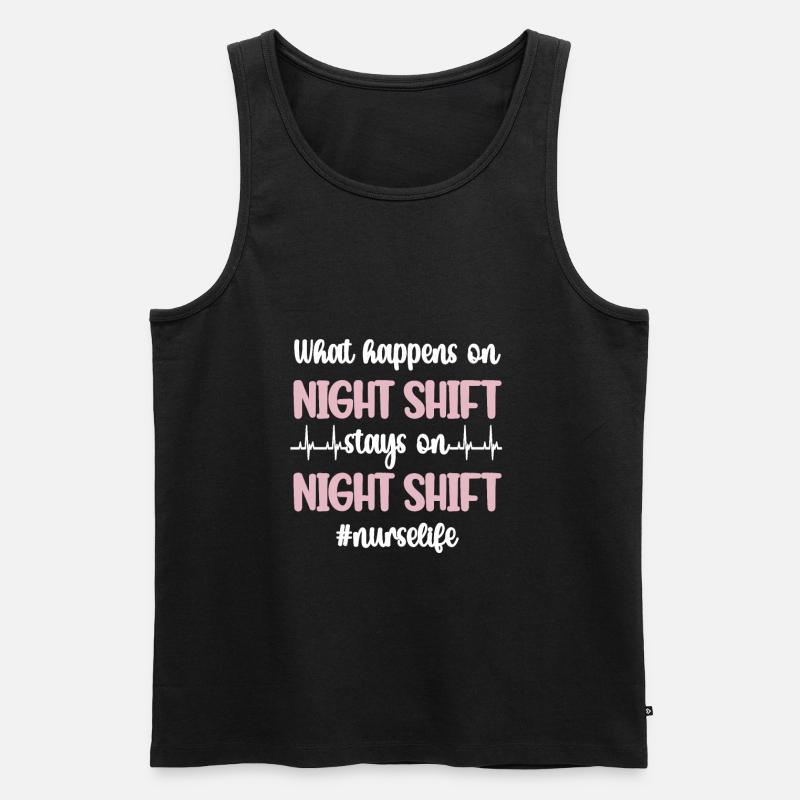Nachtschicht Krankenpflegerin Krankenschwester - Männer Premium Bio Tank Top - Schwarz