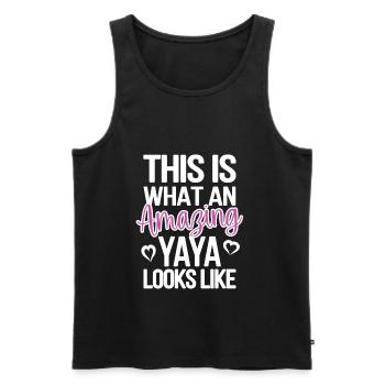 Best Yaya Grandma Mother's Day Gift Yaya Grandmother - Men's Premium Organic Tank Top - black - Front - Michal (187cm)