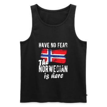 Norweger Norwegen Herkunft Norwegische Flagge - Männer Premium Bio Tank Top - Schwarz - Vorne - Michal (187cm)