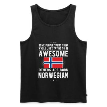 Norweger Norwegen Flagge Norwegische Herkunft - Männer Premium Bio Tank Top - Schwarz - Vorne - Michal (187cm)