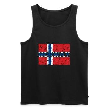 Norweger Norwegen Flagge Norwegische Wurzeln - Männer Premium Bio Tank Top - Schwarz - Vorne - Michal (187cm)