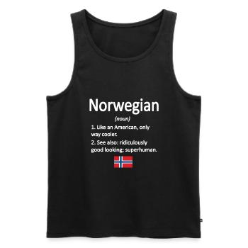 Norvégien Drapeau norvégien Racines norvégiennes - Débardeur bio Premium Homme - noir - Devant - Michal (187cm)