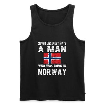 Norvégien Norvège origine drapeau norvégien - Débardeur bio Premium Homme - noir - Devant - Michal (187cm)