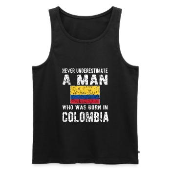 Colombie Colombie Drapeau colombien - Débardeur bio Premium Homme - noir - Devant - AI Model Male 178 light (178cm)