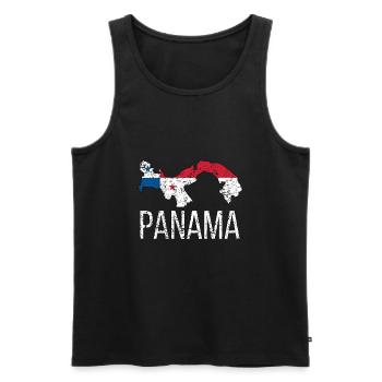Panama Panama Origin Panamanian flag - Men's Premium Organic Tank Top - black - Front - AI Model Male 178 light (178cm)