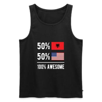 Moitié albanais moitié américain Usa Albanie Drapeau - Débardeur bio Premium Homme - noir - Devant - Michal (187cm)