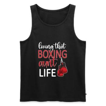 Boxe Tante Coffret Cadeau Tante Par Boxer Fière Tante - Débardeur bio Premium Homme - noir - Devant - Michal (187cm)
