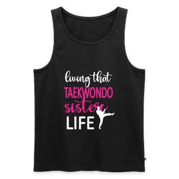 Taekwondo Sœur Fière Taekwondo Sœur - Débardeur bio Premium Homme - noir - Devant - Michal (187cm)