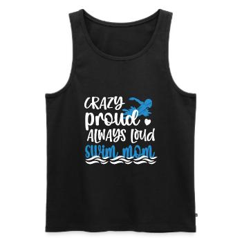 Stolze Schwimmmama Mutter Schwimmer Schwimm-Mama - Männer Premium Bio Tank Top - Schwarz - Vorne - AI Model Male 178 light (178cm)
