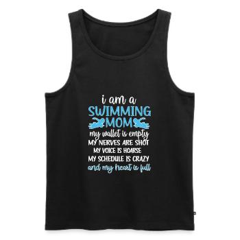 Schwimmmama Mutter Von Schwimmer Schwimm-Mama - Männer Premium Bio Tank Top - Schwarz - Vorne - AI Model Male 178 light (178cm)