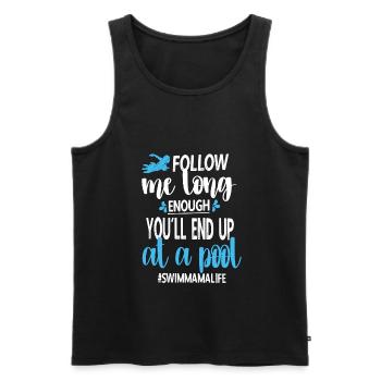 Schwimmmama Mama Eines Schwimmers Schwimm-Mutter - Männer Premium Bio Tank Top - Schwarz - Vorne - AI Model Male 178 light (178cm)