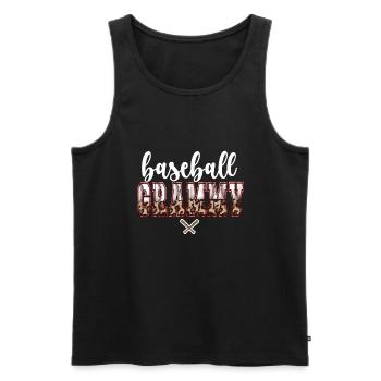 Grammy Oma Eines Baseballspieler Baseball Grammy - Männer Premium Bio Tank Top - Schwarz - Vorne - AI Model Male 178 light (178cm)