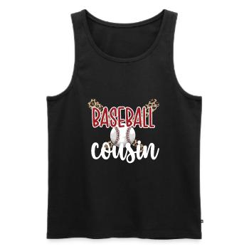 Fier cousin de baseball d'un joueur de baseball - Débardeur bio Premium Homme - noir - Devant - Michal (187cm)