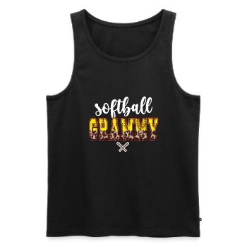 Grammy Oma Eines Softballspieler Softball Grammy - Männer Premium Bio Tank Top - Schwarz - Vorne - AI Model Male 178 light (178cm)