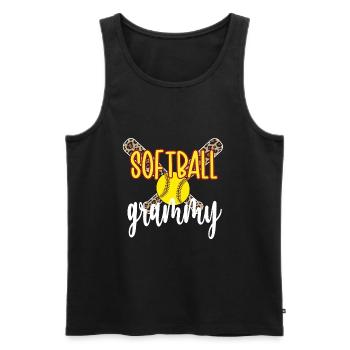 Grammy Oma Eines Softballspieler Softball Grammy - Männer Premium Bio Tank Top - Schwarz - Vorne - AI Model Male 178 light (178cm)