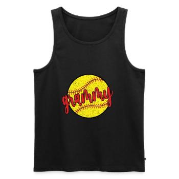 Grammy Oma Eines Softballspieler Softball Grammy - Männer Premium Bio Tank Top - Schwarz - Vorne - AI Model Male 178 light (178cm)