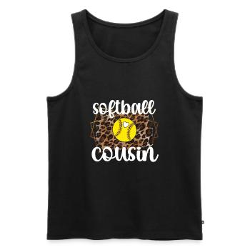 Softball cousin Proud softball player cousin - Men's Premium Organic Tank Top - black - Front - Michal (187cm)
