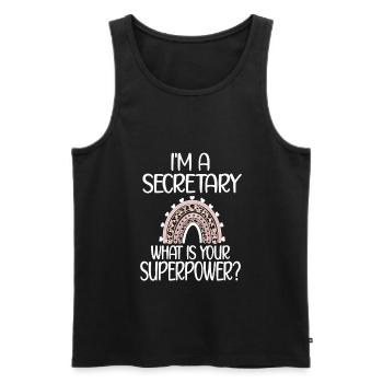 Secrétaire Appréciation Employé de bureau Cadeau - Débardeur bio Premium Homme - noir - Devant - Michal (187cm)
